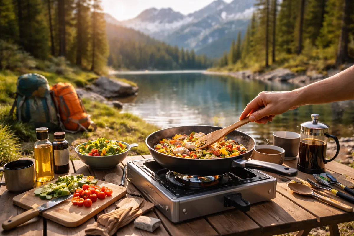 Comment préparer des repas faciles en cuisine de plein air lors d'une randonnée